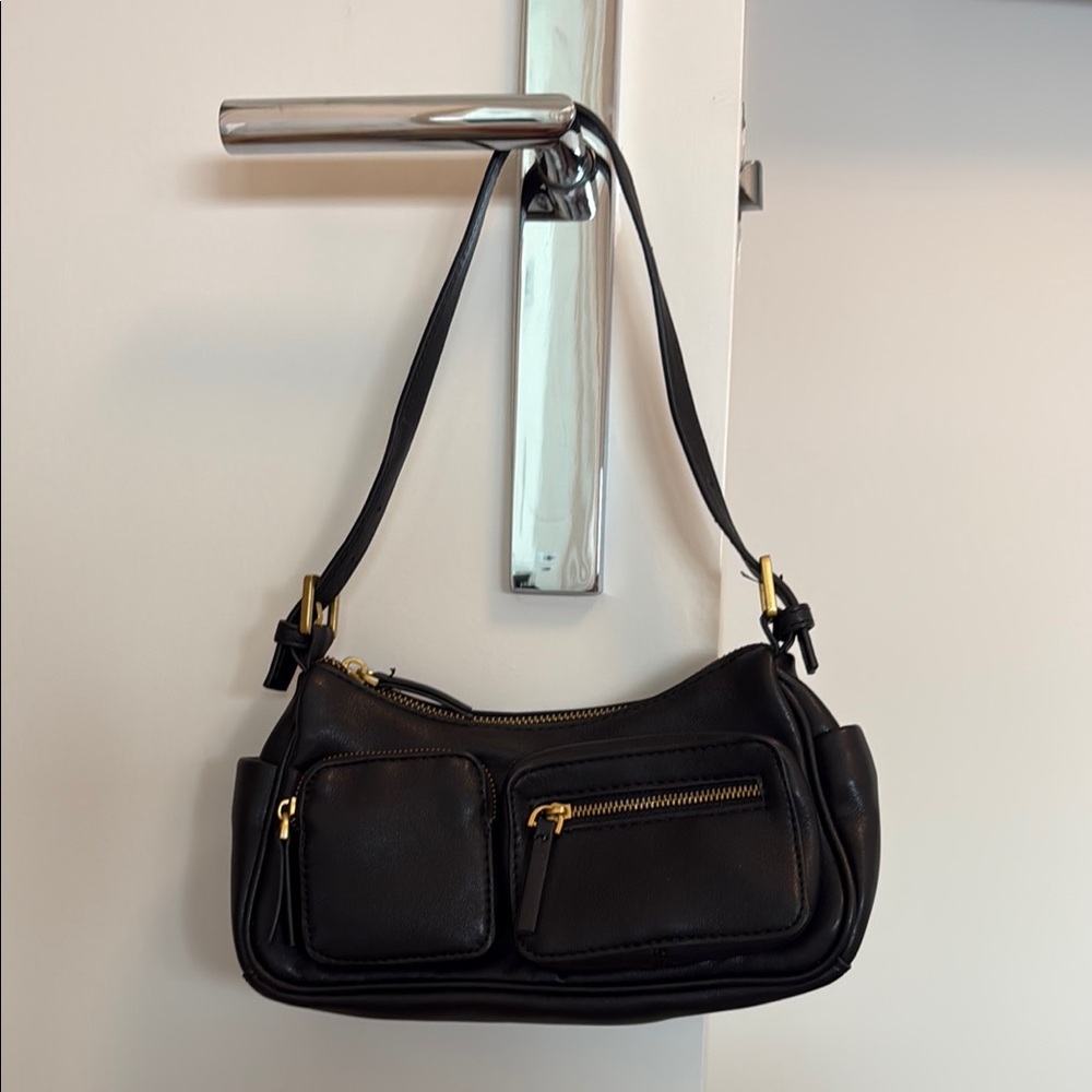 Black Leather Shoulder Bag